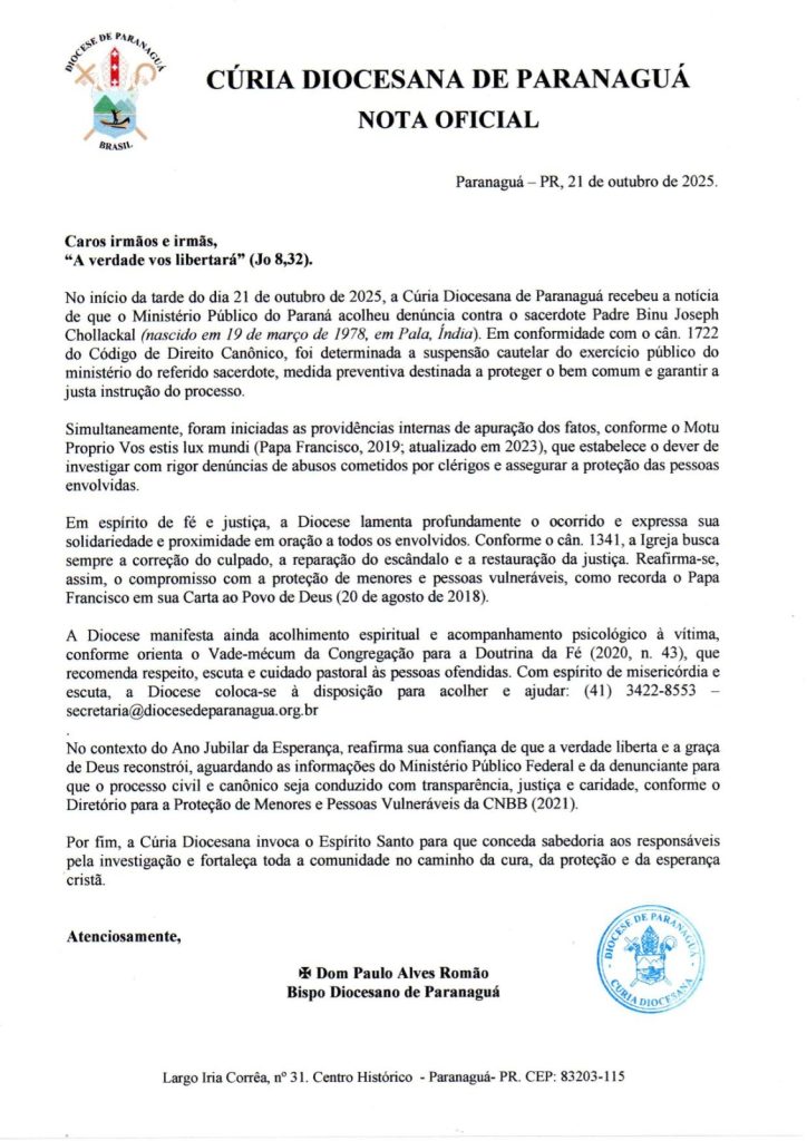 nota diocese
