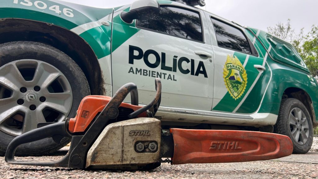 Polícia Ambiental apreende motosserra em Guaratuba