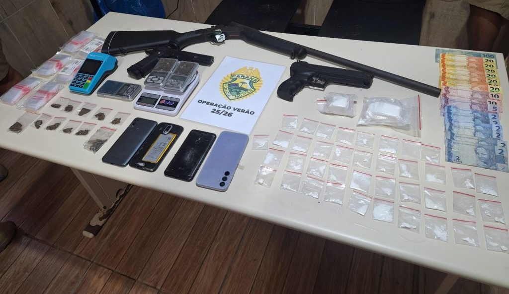 Suspeito de tráfico de drogas é preso com armas em Pontal do Paraná