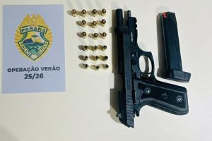 Pistola apreendida pela PM