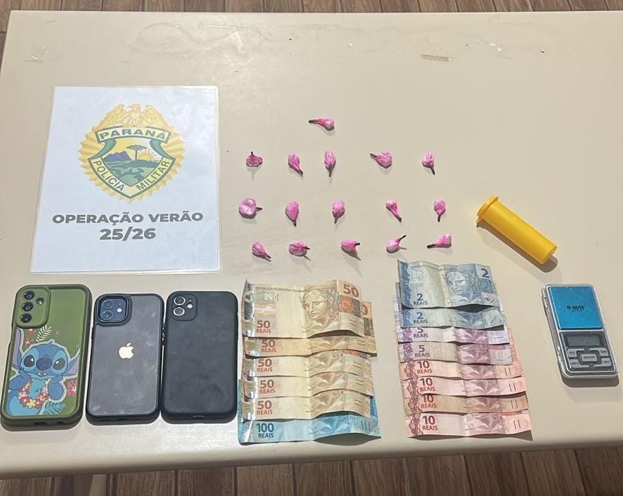 PM prende casal por tráfico de drogas em Pontal do Paraná