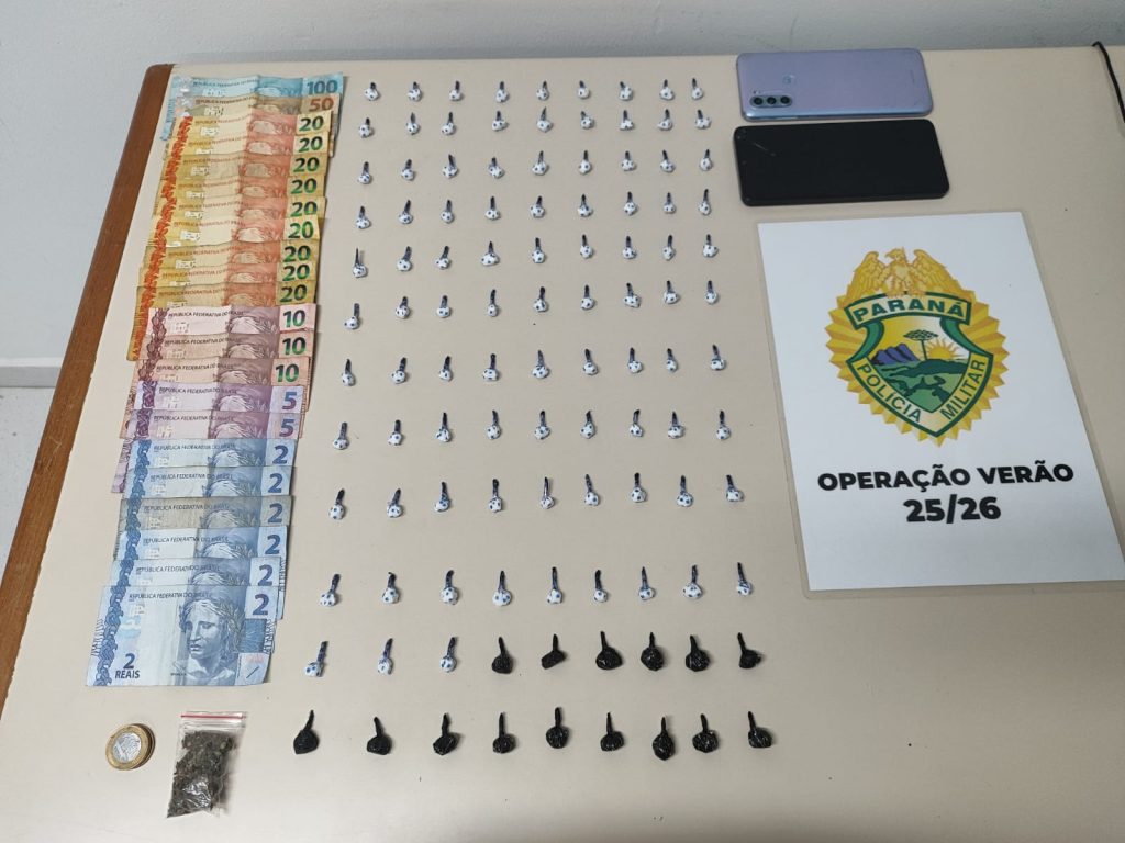 Adolescente apreendido por envolvimento com o tráfico de drogas em Parranaguá