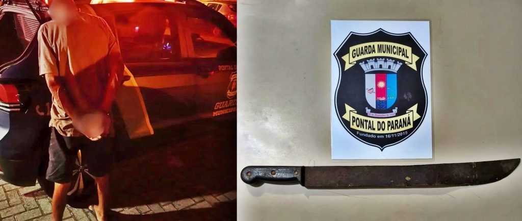 Homem ameaça facão Pontal do Paraná GCM 3