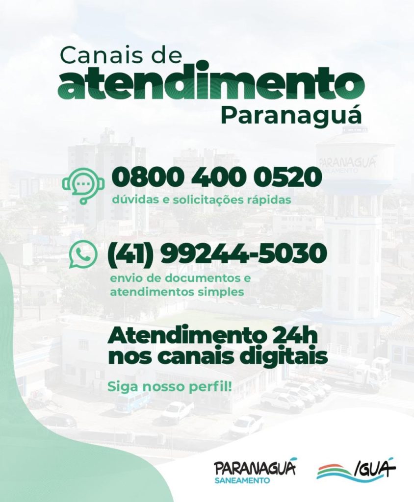 Canais de atendimento Paranagua Saneamento