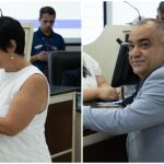 Mari Leite, eleita com 1.502 votos pelo AGIR, e Fabio Santos, em seu terceiro mandato consecutivo, compõem a atual legislatura da Câmara Municipal de Paranaguá. Fabio já ocupou a presidência do Legislativo. Fotos: Matheus Poli/JB Litoral e Câmara Municipal de Paranaguá.