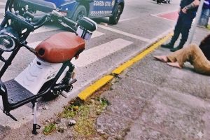 Aidente com bicicleta elétrica em Paranaguá
