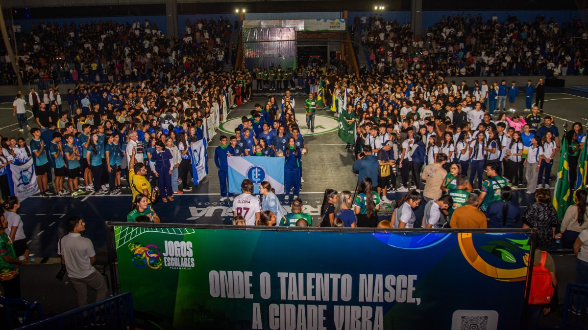 Abertura dos Jogos Municipais Escolares aconteceu na última quinta (30), para centenas de pessoas, na Arena Albertina Salmon