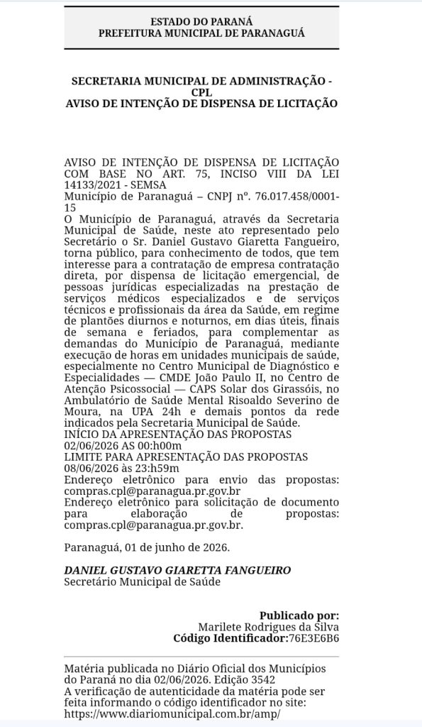 EDITAL EMERGENCIAL