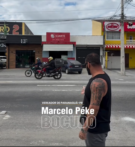 Vereador Péke Bocudo esteve na Avenida Bento Munhoz da Rocha Neto