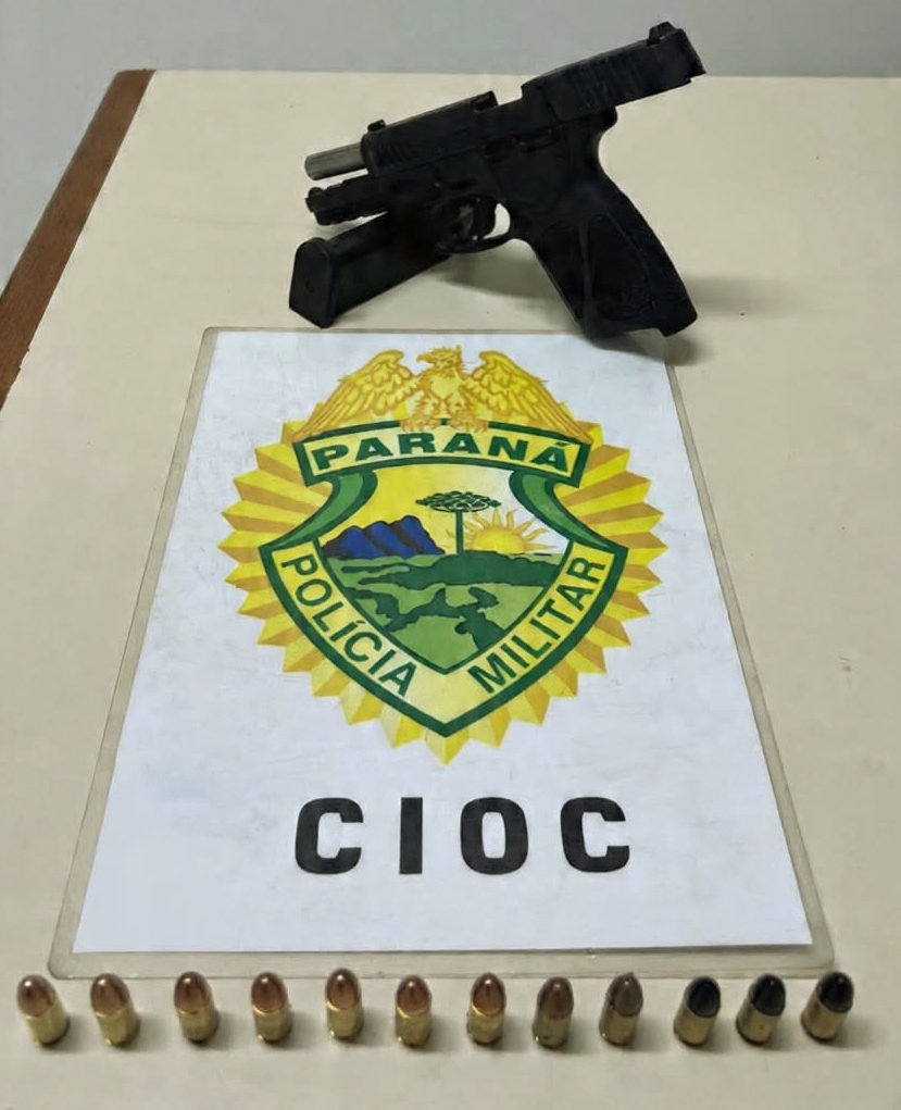 Apreensão de pistola e munições